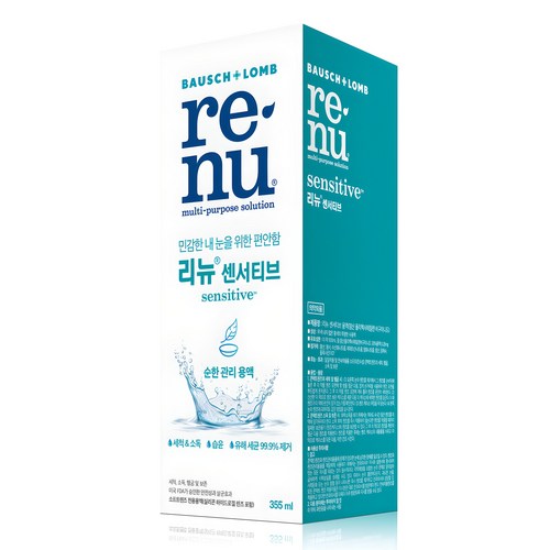 리뉴 센서티브 렌즈 세정액, 355ml, 1개