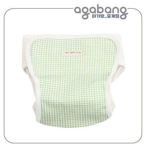 아가방 중계점 체크 오가닉 기저귀 커버 (GREEN) 실용적인 방수 기저귀 커버