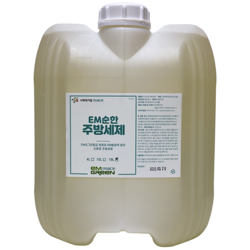 EM순한 주방세제 500ml 1000ml 리필용 4L 10L 18L 선택, 1개, 18L