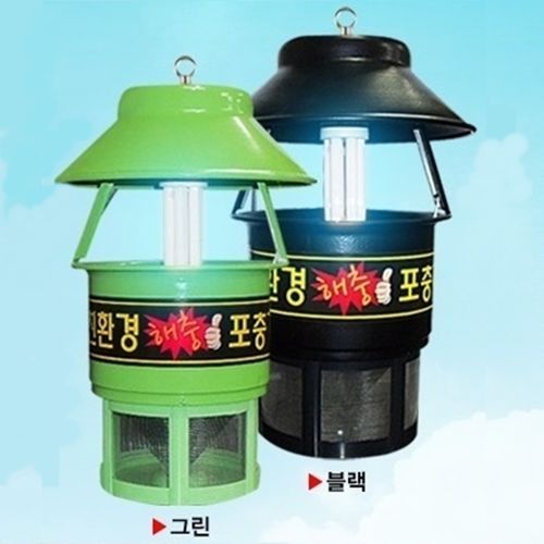 Olleh올레 포집 포충기 야외용 실내용 HV-1513 45W 녹색 친환경 해충 박멸기 한빛 포충기 모기 나방 날벌레 퇴치기 삼파장 램프 흡입팬 가정용 야외 펜션 축사