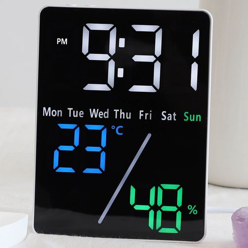 8무드 선명한 컴팩트 led 디지털 탁상시계, 화이트