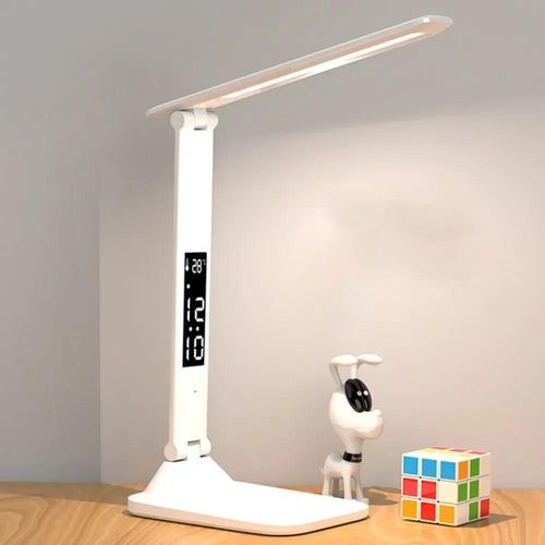 LED 책상 램프 USB 조도 조절 터치 접이식 테이블 달력 온도 시계 야간 조명 공부 독서