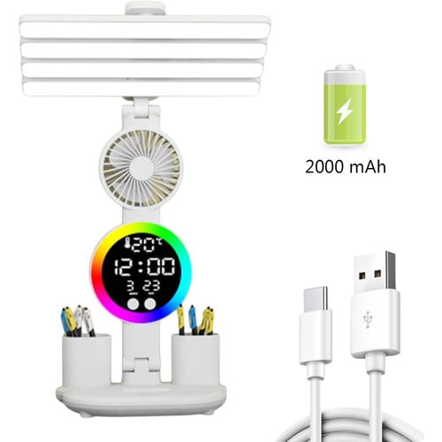 LED 접이식 충전식 스탠드 독서등 시력 보호TD269, 흰색