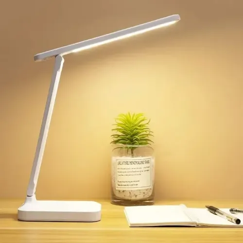 LED 책상 램프 USB 조도 조절 터치 접이식 테이블 달력 온도 시계 야간 조명 공부 독서