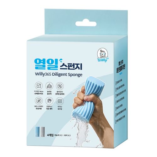 윌리365 열일 스펀지 욕실 청소 매직 블럭 PVA 수세미 설거지 물기제거, 1개
