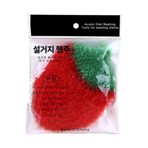 두툼한 아크릴 딸기 수세미 손뜨개 거품 개별포장, 10개, 1개입