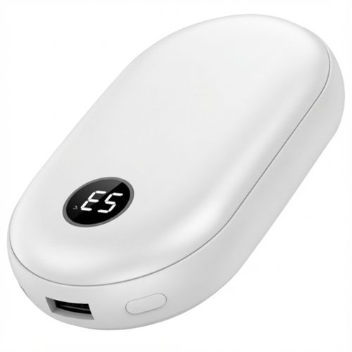대용량 10000mAh 손난로 보조배터리 충전식 핫팩, 전용파우치 증정, 화이트, 어디나, 화이트