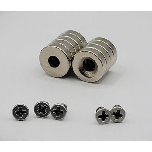 초강력 네오디움 원형 카운터 싱크홀 3T x 10mm ( 스텐나사포함)