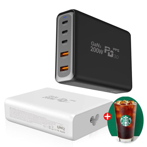 200W GAN2 C타입 PD 접지 멀티 고속 충전기 5포트 정전기방지 아이폰14 프로 Z폴드4 Z플립4 S23 아이패드 갤럭시탭