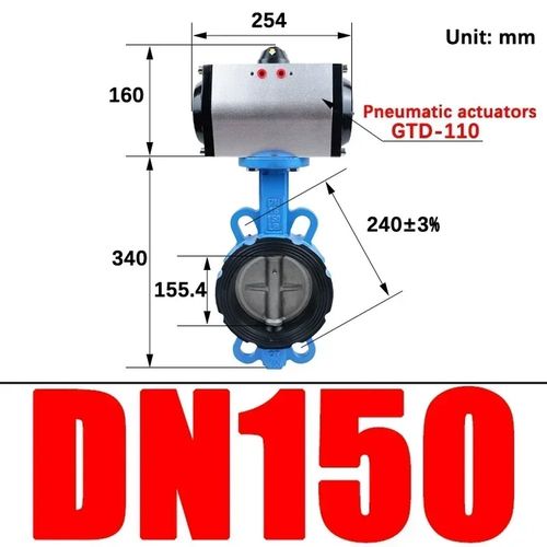 80 밸브 16 10 구형 50 304 공압 300 버터 웨이퍼 차단 65 유형 스테인레스 LNK 스틸 DN40 D671X 빠른 100