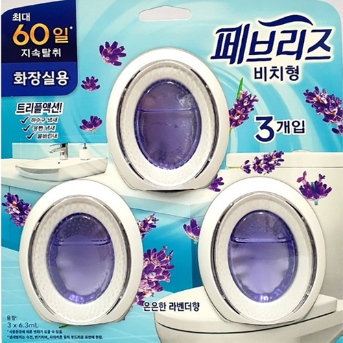 악취제거 페브리즈 3입 화장실탈취제 방향제 페브리즈탈취제 실내용탈취제 실내방향제 화장실냄새제거