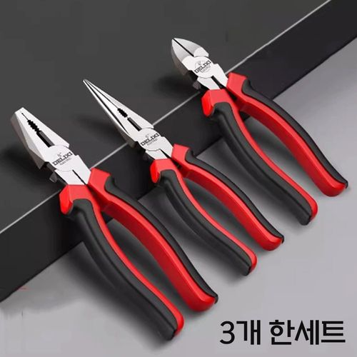 DELIXI 6인치 펜치+니퍼+롱노우즈 3종