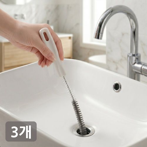 아쿠브 배수구 청소솔 싱크대 세면대 청소 브러쉬 배관 막힘 클리너청