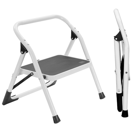 H&I 휴대용 접이식 1단 사다리 A형 사다리 화이트 MI-L90S1, 1개