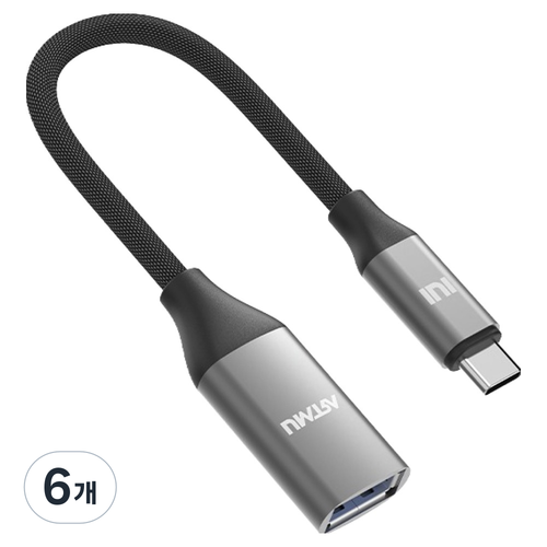 아트뮤 트윌 USB 3.2 gen1 C타입 OTG 케이블, 그레이, 6개, 20cm