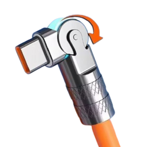 키넬 180도 꺾임방지 USB C타입 9V 2A 고속충전 케이블 스마트폰 호환, 1개, 오렌지, 100cm