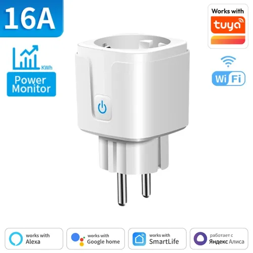 TNCE Tuya WiFi/Zigbee 스마트 플러그 16A/20A EU 2 소켓 1개 전력 모니터링 타이밍 기능 Alexa GoogleHom