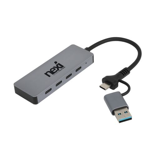 넥시 C타입 4포트 USB 3.0 멀티 허브 알루미늄 노트북 맥북 확장 젠더 아이패드 5Gbps 연결
