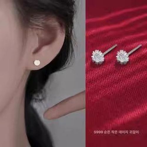999 은 심플 귀걸이 링 진주 원터치