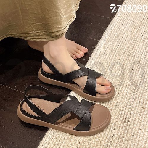 708090두꺼운밑창 키높이 비치샌들 여성 여름외착 2026신상 미끄럼방지 원피스매치 로마샌들 슬립온