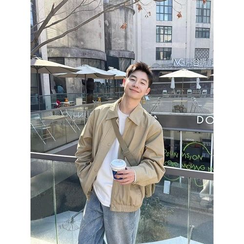 남자 캐주얼 재킷 패션 코트 오버핏 점퍼 블루종 집업