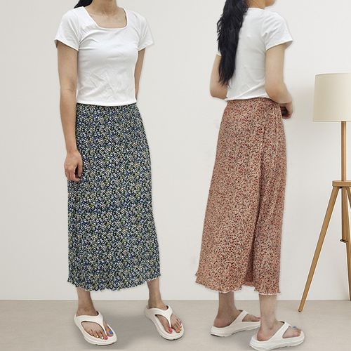 여성 플리츠 꽃무늬치마 6컬러