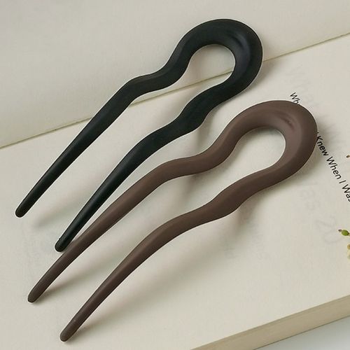 아세테이트 복고 비녀 U자 뒤꽂이 한복 혼주 전통 헤어 악세서리
