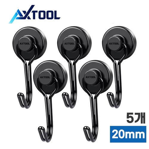 AXTOOL 초강력 네오디움 회전형 고리 자석 후크 걸이 블랙