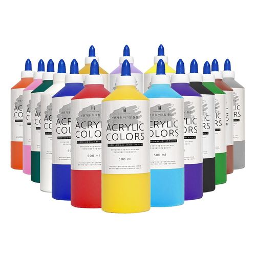 전문가용 대용량 아크릴물감세트, 16색, 500ml