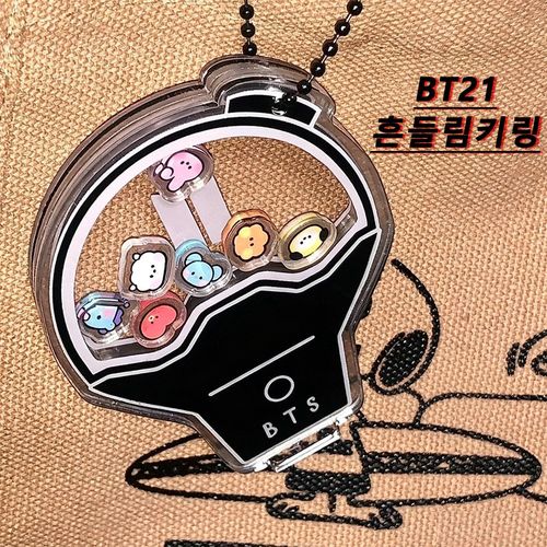 아크릴 BT21흔들림 키링 여행태그 BTS 굿즈 아미밤 미니응원봉키링 JL-PDD