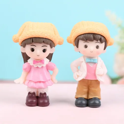 미니 귀여운 피규어 커플 연인 미니어처 결혼 선물 풍경 요정 정원 분재 인형 집 장식