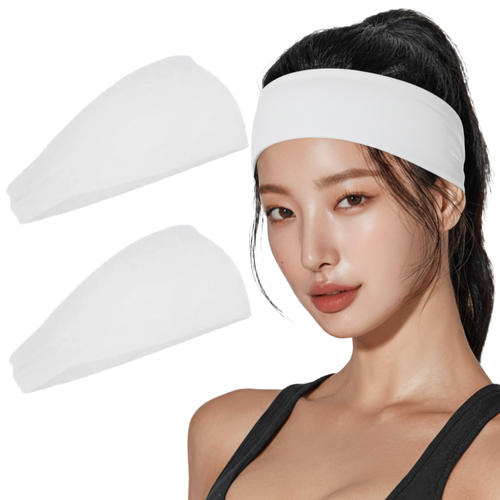뷰몰 1+1 스포츠 쿨 헤어밴드 남여공용, 화이트, 2개
