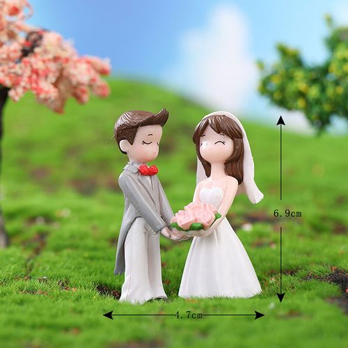 미니 귀여운 피규어 커플 연인 미니어처 결혼 선물 풍경 요정 정원 분재 인형 집 장식