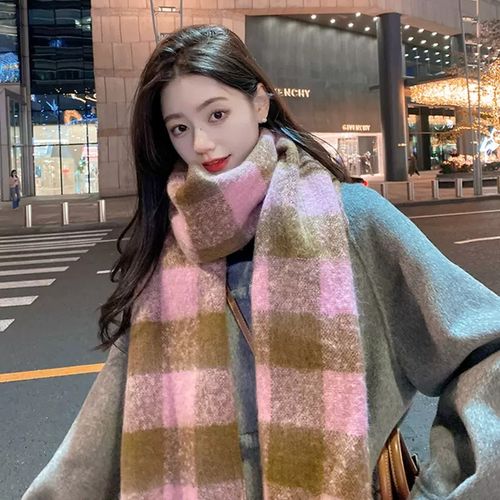 겨울 체크 머플러 롱목도리 캐시미어라이크 남여공용 커플 빅사이즈 HADA