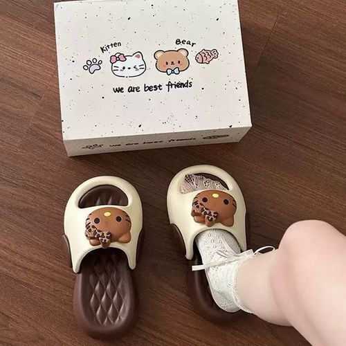 amamh-41 adai-453 여성 여름 캐릭터 슬리퍼, 고양이 디자인 푹신한 밑창(하네르 유한회사 Co. Ltd.)커요