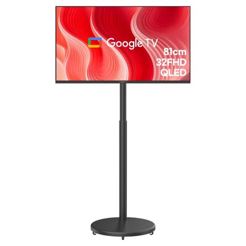 와이드뷰 FHD QLED 블랙에디션 유압식 높이조절 스마트 이동식 TV, GTWV320FHDQ(TV), EKWBYME78B(스탠드), 고객직접설치, 이동형 스탠드, 81cm(32인치)