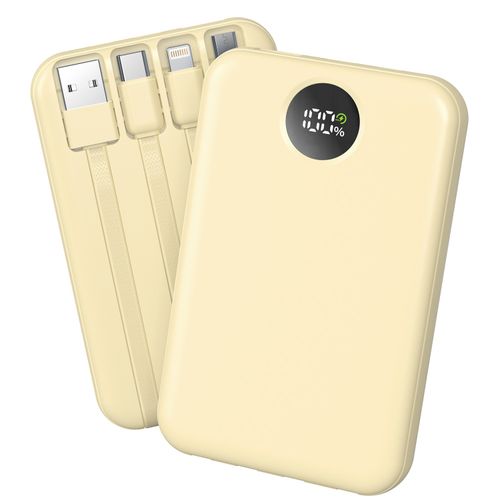 YEXXI 일체형 보조배터리 고속충전 PD 22.5W 미니 휴대용 10000mAh 4개 케이블 멀티단자