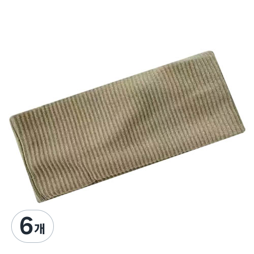 프라호디 골지 패션 와이드 헤어밴드, 카키, 6개