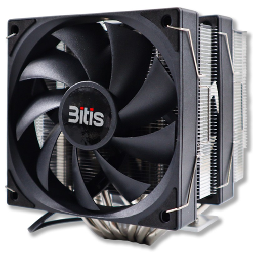 비티즈 6열 듀얼타워 120mm 공랭 CPU 쿨러 인텔 AMD 겸용, 1개, 블랙, T600 N-LED