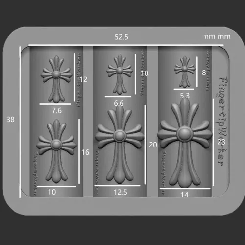 3D 고딕 리벳 네일 아트 몰드 투명 실리콘 DIY 펑크 레터 릴리프 조각 장식 11.59cm 매니큐어 도구 참