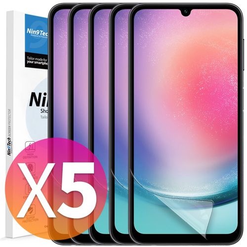 NINETECH 1+4 풀커버 지문인식 방탄 우레탄 액정 보호 필름 5매
