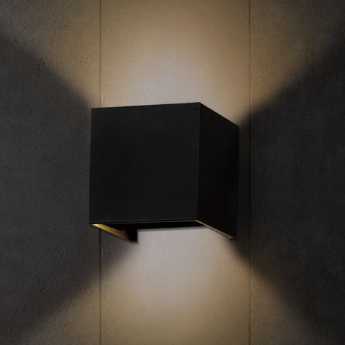 데이온 LED 8W 모던사각 벽등 (링벽등) 빛각도 조절 전구색 1개입, 블랙