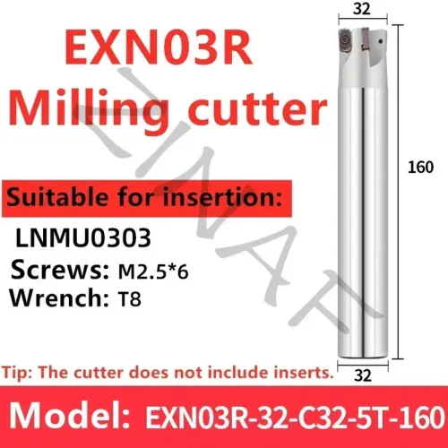 EXN03R 밀링 공구 LNMU0303ZER EXN03 LNMU 홀더 2면 지원 LNMU0303 기계 초경 인서트 CNC 인덱서블