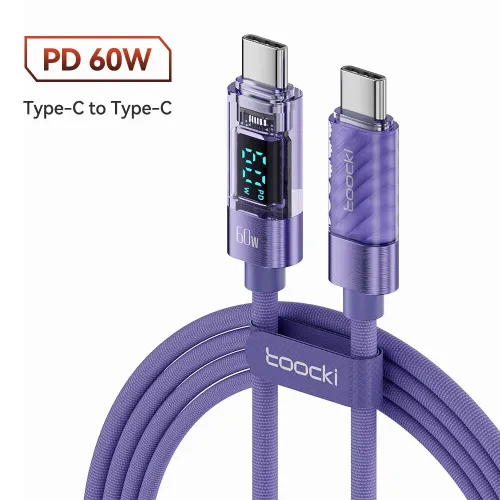 Toocki 샤오미 맥북용 투명 케이블 C타입 to 100W PD 디스플레이 고속 충전
