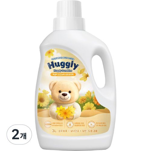 허글리 초고농축 섬유유연제 허글리선샤인, 2개, 3L