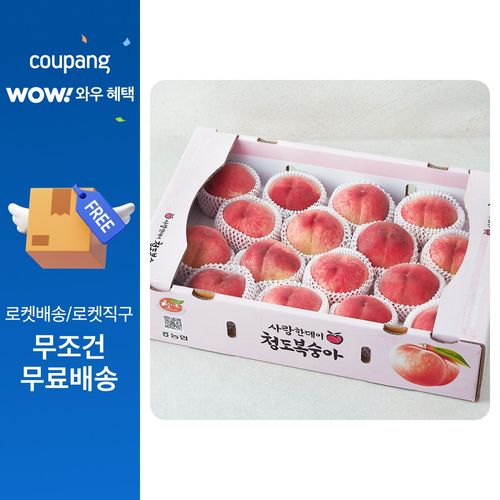 효성팜 아삭한 복숭아, 1개, 4kg(15~18입)