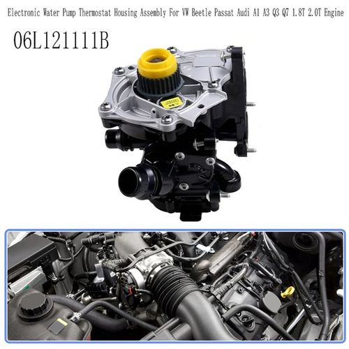 VW Beetle Passat A1 A3 Q3 Q7 1.8T 2.0T 전자 워터 펌프 온도 조절기 하우징 어셈블리 06L121111B 엔진