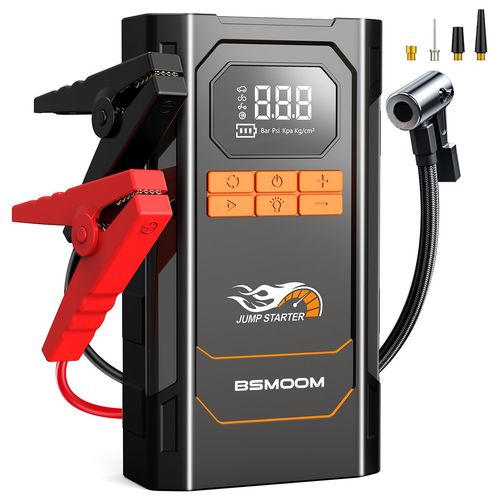 BSMOOM 4000A 자동차 점프스타터+에어펌프+대용량 보조배터리+12V 모든 차종 호환가능, 12400mAh, 1개