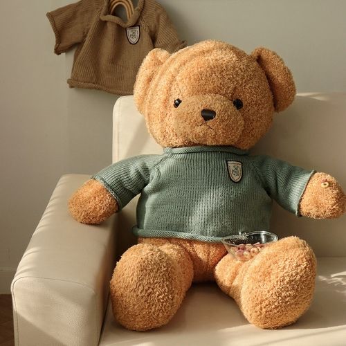 곰돌이 귀여운 애착 곰인형 80cm, 베이지, 1개