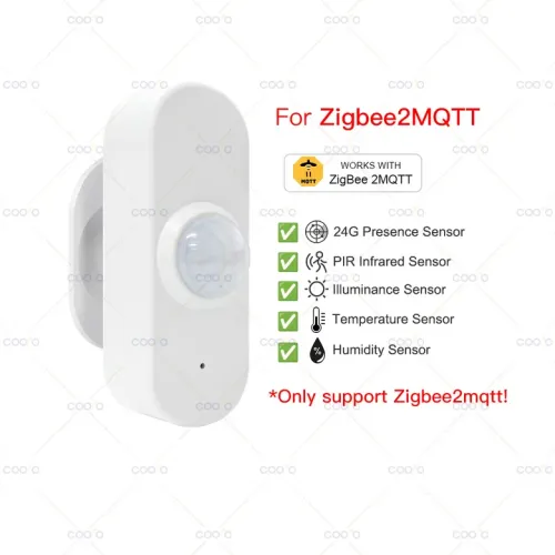 24G MmWave 레이더 인간 존재 센서 PIR 모션 센서 조명 온도 습도 USB/배터리 구동 지원 Tuya Zigbee Z2M